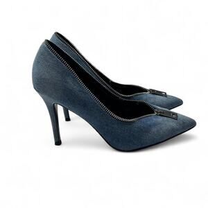 Diesel D Elisah Zip Blue Indigo Pumps Vintage size 8 . 3” heel Going Out Heel